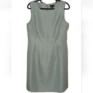 Tahari Arthur S Levine Bodycon Dress Womens Size 14 Sage Green White Sleeveless